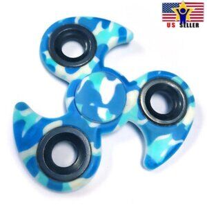 Pinwheel Tri Three Sides Arm Ceramic Fidget Fast Spin Multi Sky Camo Army Wing